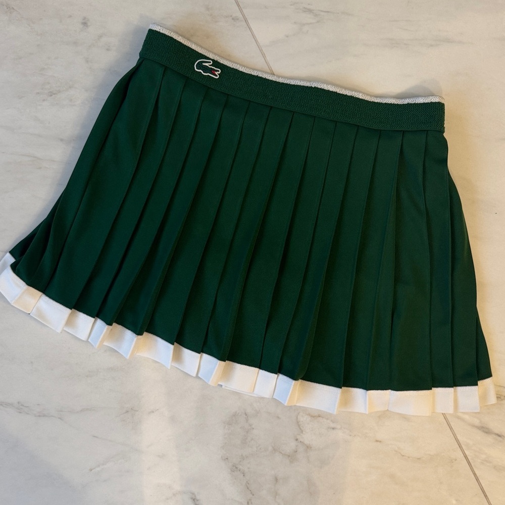 Lacoste Dark Green Pleated Mini Skort